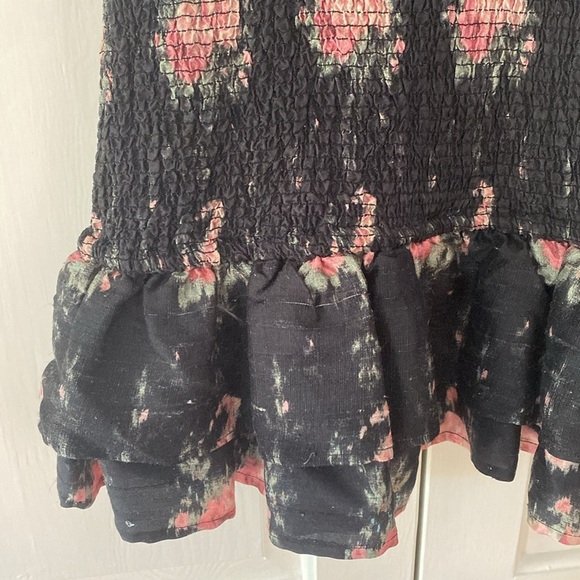 $495 Loveshackfancy Violet Dress Silk Ruffle Mini Smocked Dolce L Large Floral - Picture 8 of 15